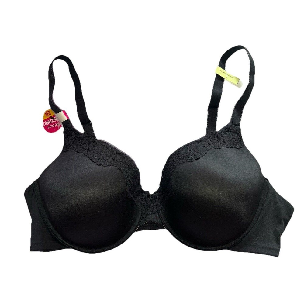 Maidenform Black Underwire Convertible Strap Comfort Devotion Bra Size 42B